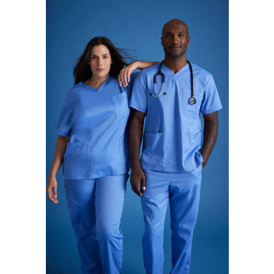 Barco Essentials Top-3 Pocket Unisex V-Neck Scrub Top